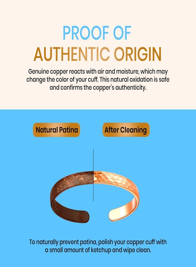 Healing Monk Pure Copper Bracelet for Men & Women - Handmade Uncoated Copper Jewelry Cuff - Adjustable Healing Copper Bracelets for Arthritis - Mens & Womens Copper Cuff Pulsera de Cobre (Terra) - Image 2